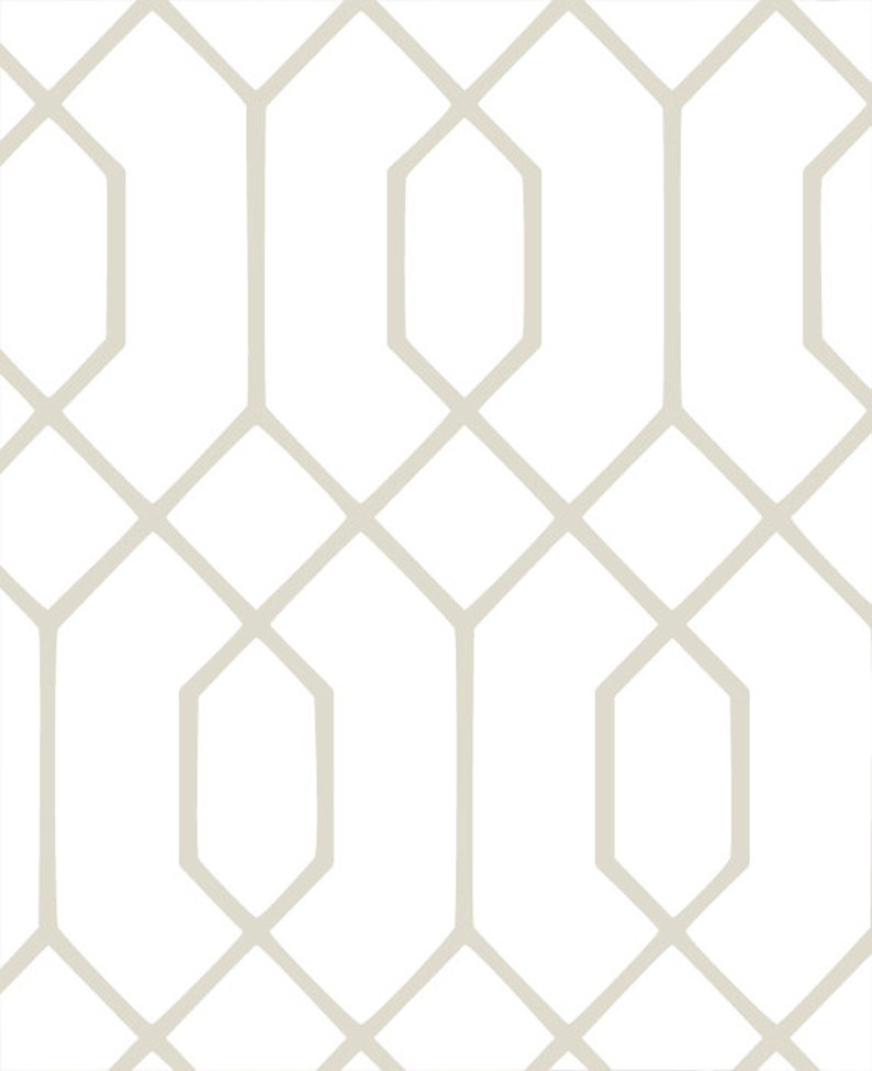 Geometric Hexagon Beige Peel & Stick Fabric Wallpaper Etsy