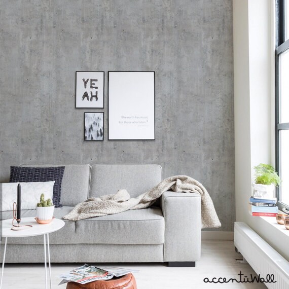Cement Concrete Peel & Stick Fabric Wallpaper Repositionable - Etsy Cement Concrete Peel & Stick Fabric Wallpaper Repositionable - Etsy