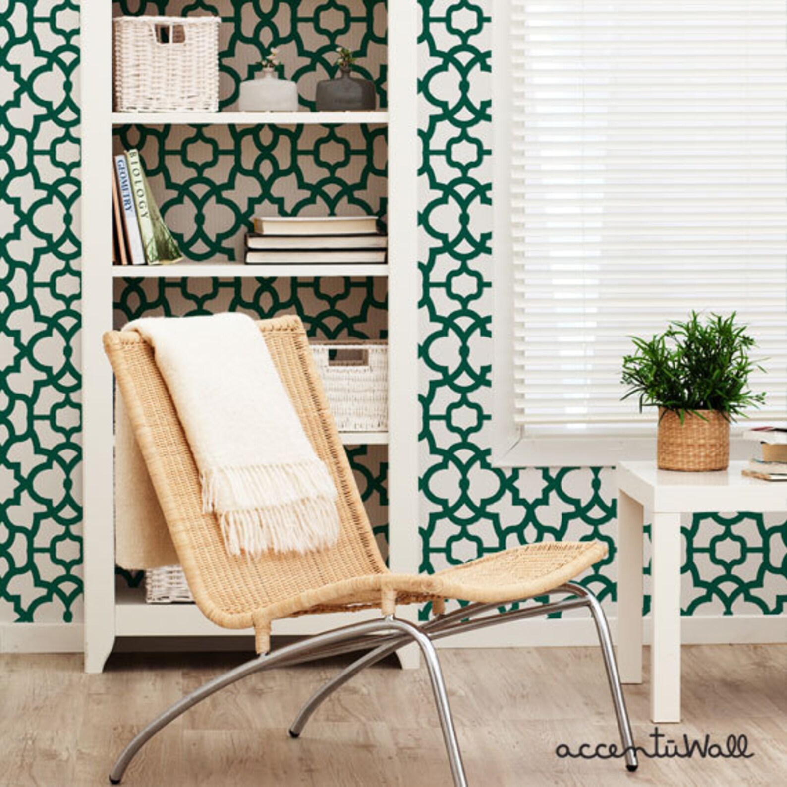 Trellis Forest Green Peel & Stick Fabric Wallpaper Etsy