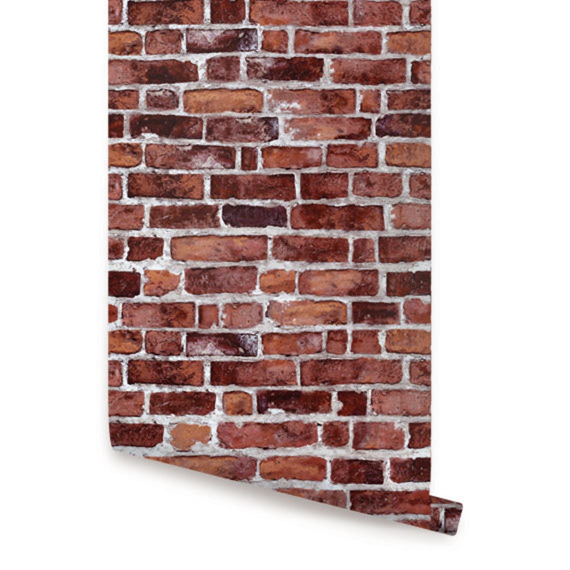 Red Brick Self Adhesive Fabric Wallpaper Repositionable Etsy