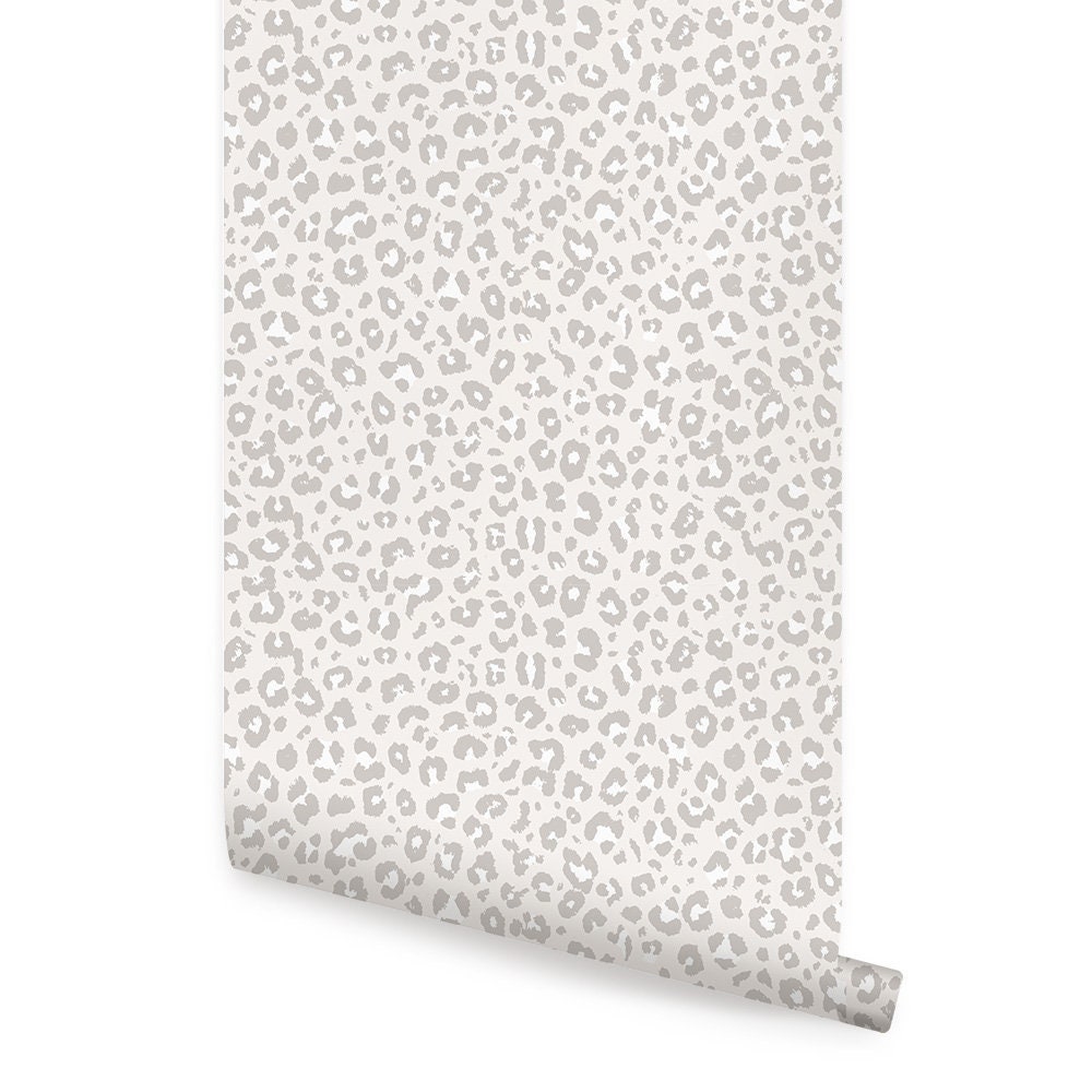 Off White Leopard Print Wallpaper Mural