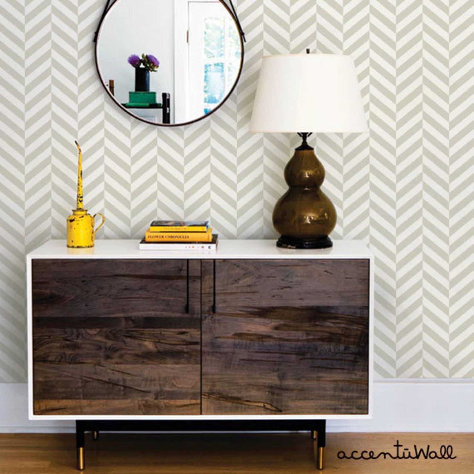 Herringbone Solid Beige Peel & Stick Wallpaper Repositionable Etsy