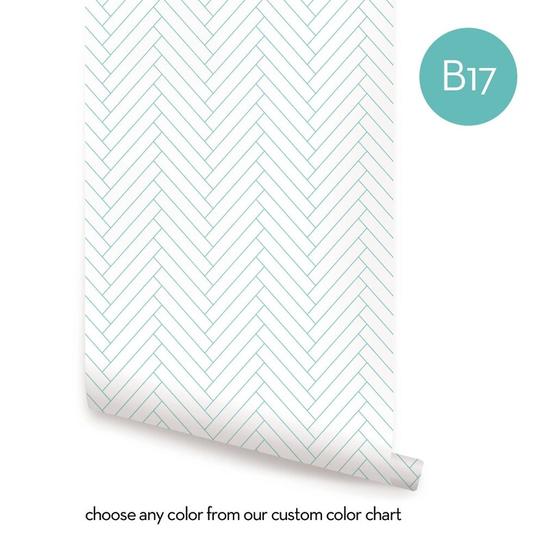 Chevrons Tuile Motif Couleur Personnalisée Peel Stick Tissu Etsy