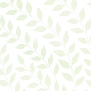 Enchanted Flowing Leaves, Green,    Wallpaper