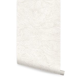 Wood Grain Waves, Beige,    Wallpaper