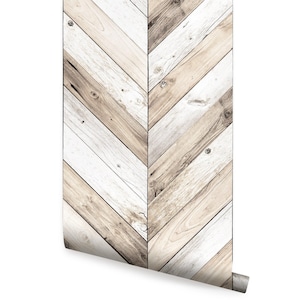 Chevron Wood Herringbone Wallpaper, Light,    Wallpaper
