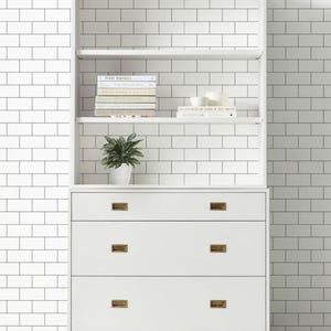 Large Subway Tile Pattern Lines   Wallpaper