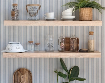 Linen Look Stripes Wall Covering | Blue | Peel and Stick or Unpasted Wallpaper Mural | Non-toxic