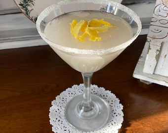 Lemon Drop French 75 Martini Cocktail Candle Gift