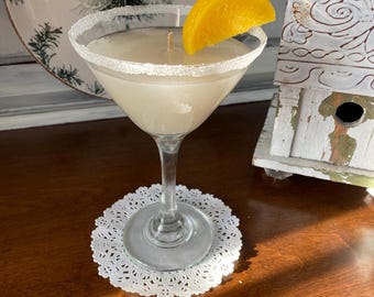 Lemon Drop French 75 Martini Cocktail Candle Gift