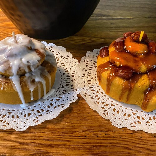 XL Sticky Buns Cinnabon and Orange Danish Candles Etsy