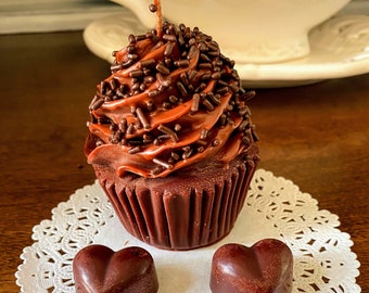 Death By Chocolate Cupcake candles that look good enough to eat! - Soy Candle - Chocolate Lover Gift