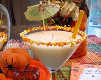 Candy Corn Martini Candle made with Soy Wax