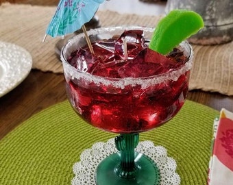 Margarita Candle that looks and smells real. Cactus Glass