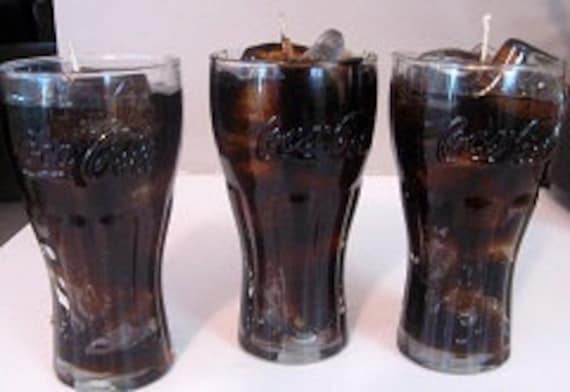 Vintage Collectible Coke Glasses 12oz. Coke Cola Scented Custom Candle