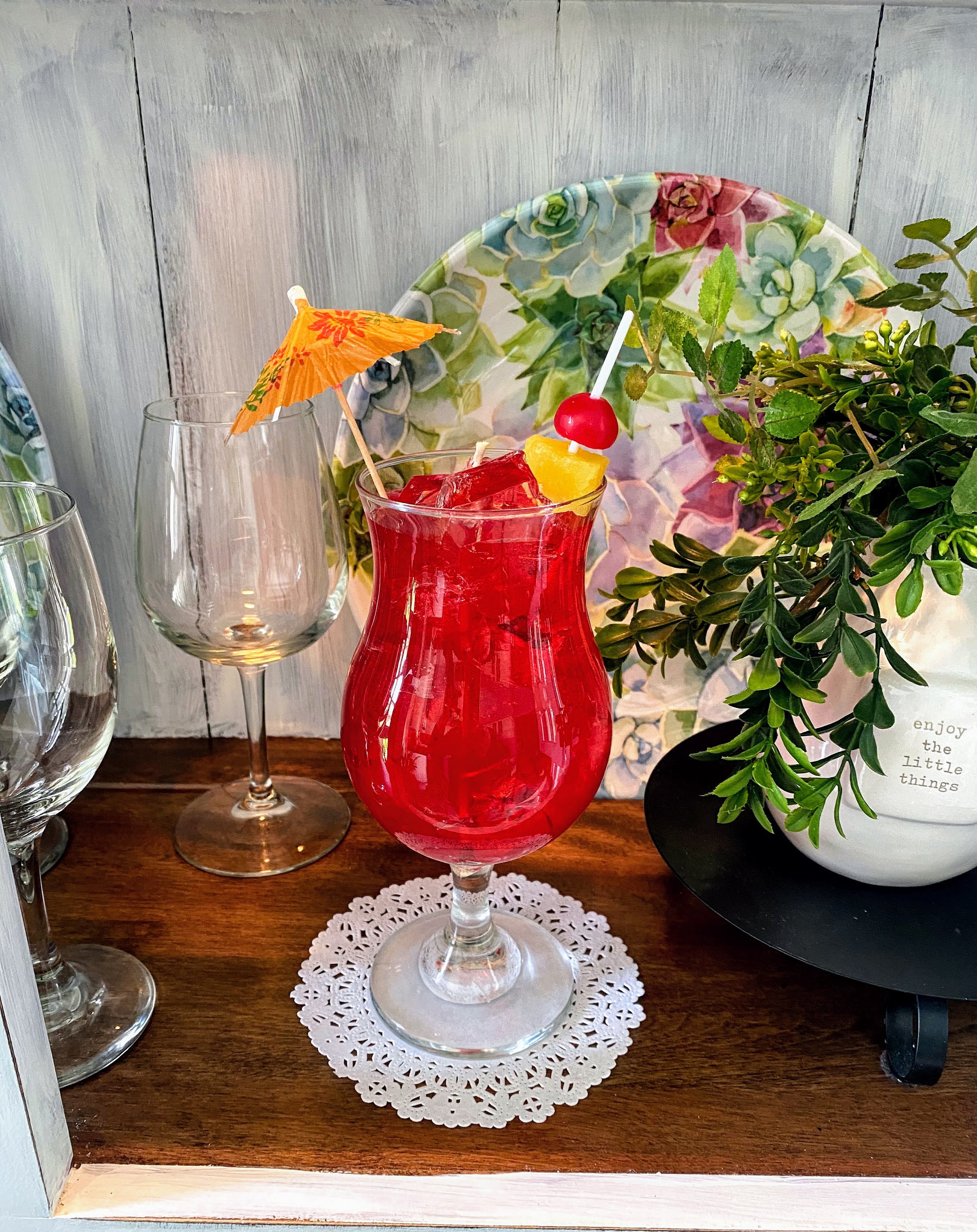 Home & Living Cocktail Candle Wine Glass Candle LG Black Raspberry