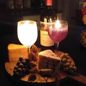 Cabernet Wine Candle , Cheese Wedge Candle and a cluster of Grapes Candle Platter!