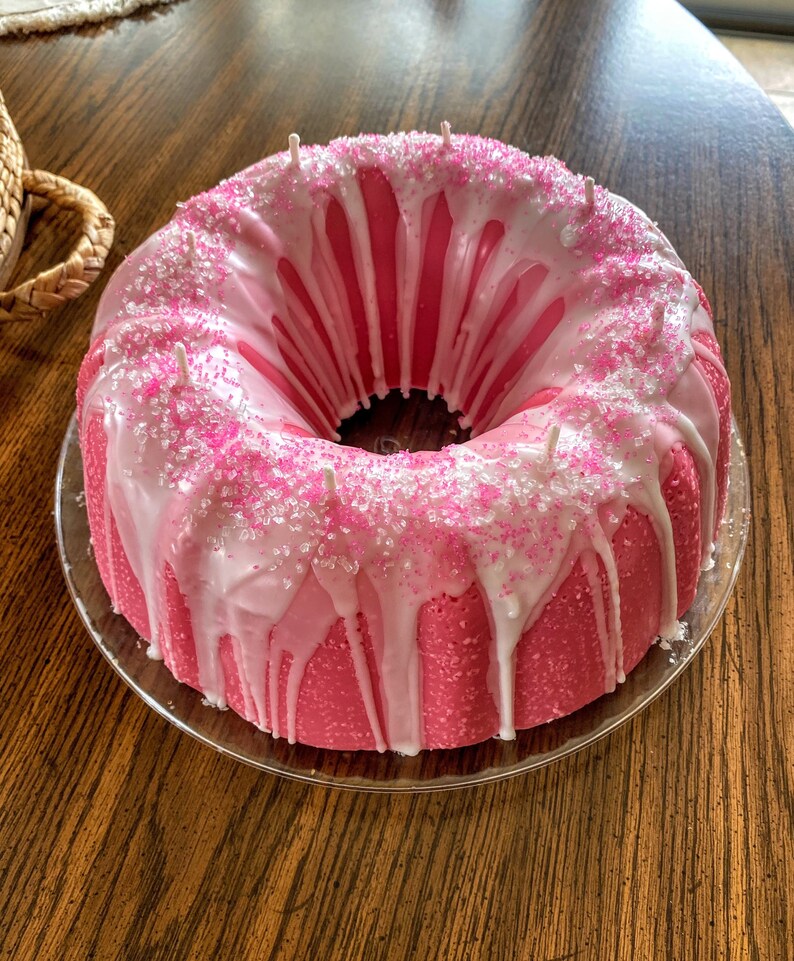 Pink Pound Cake Soy Wax Candle. 4pound Full Size Cake Etsy