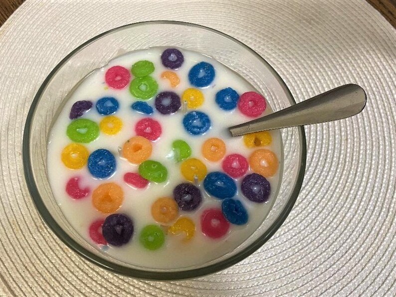 Fruit Loops Cereal Candle Full Size Froot Loop Cereal Etsy