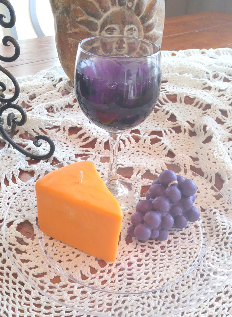 Wine Set Candles Cheese Wedge Candle and a cluster Etsy