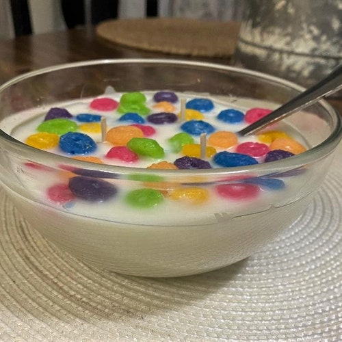 Fruit Loops Cereal Candle Full Size Froot Loop Cereal Etsy