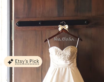 Wedding dress hanger, bridal gift, Rustic wedding, wedding hanger, chic barn wedding hanger, hanger for bride,  wooden hanger, bridal hanger