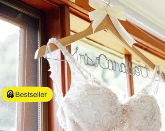 Wedding hanger, bride hanger, wedding dress hanger, bridal hanger, bride, dress hanger, personalized hanger, wedding hangers, mrs hanger