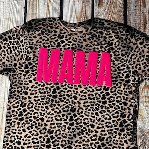 Bleached Leopard Mama T-Shirt - Custom Mama Tee