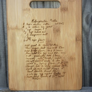 Personalized cutting board, handwriting, handwritten recipe, cutting board, recipe cutting board, engraved handwriting, recipe cutting board