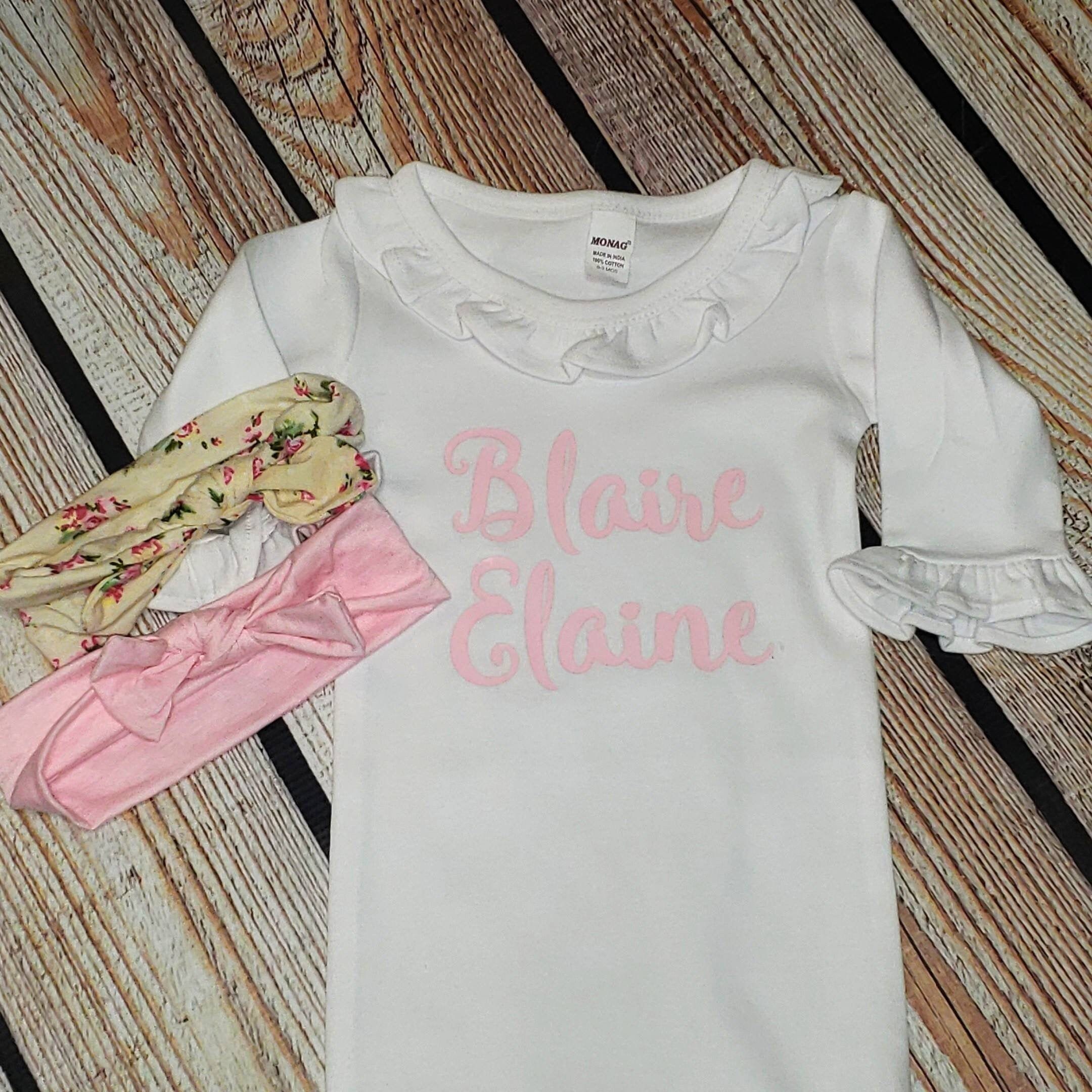 monogrammed newborn gowns
