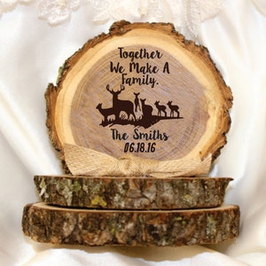 Wedding cake topper, country wedding, blended family, personalized wedding cake top, wedding cake top with deer, hunting wedding cake top