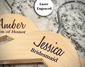 Wedding dress hanger,  Bridesmaid hanger, Engraved wedding hanger, bridal hanger, personalized hanger, bridesmaid gift, groom hanger