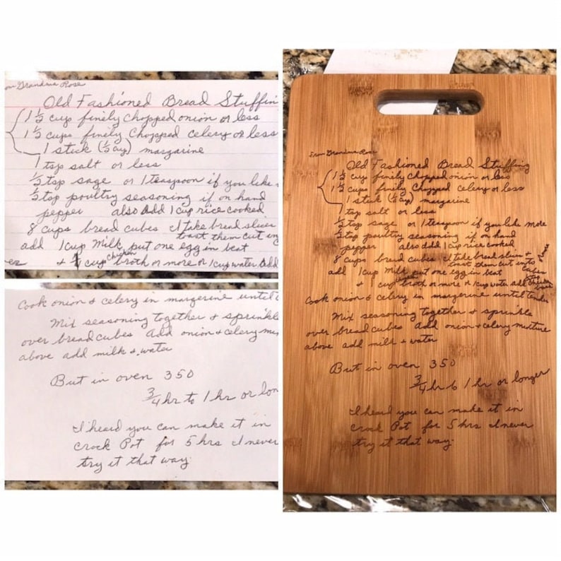 Personalized Cutting Board Preserve Loved Ones Handwriting Etsy