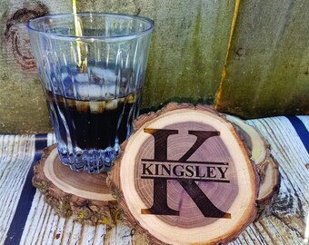 Personalized Coasters, wedding gift,  engraved coaster set, monogrammed gift, rustic wood coaster, custom wood coasters, gift for him