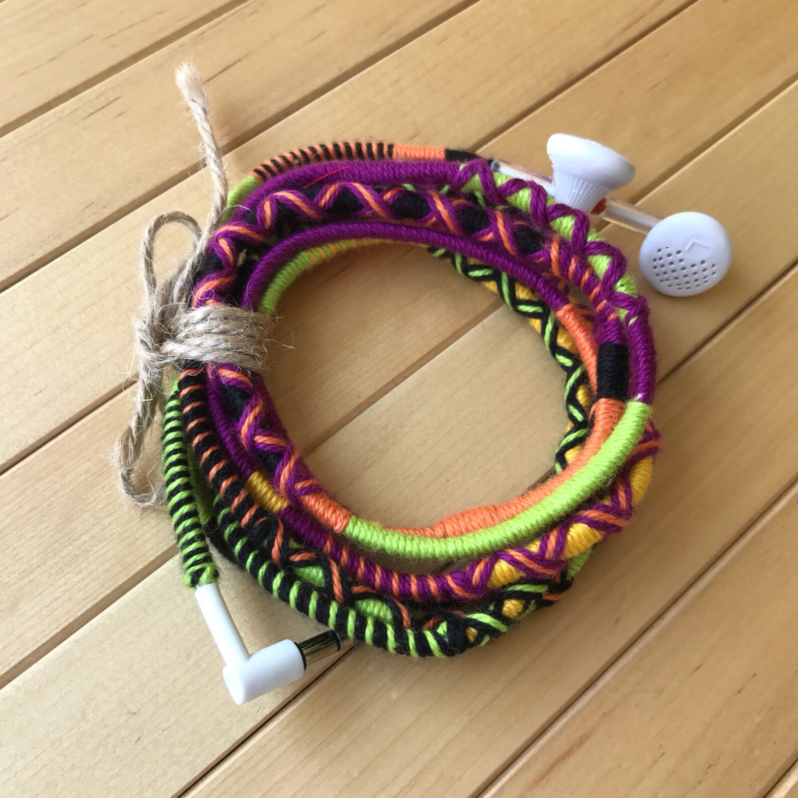 Earbuds Wrapped Earbuds Iphone Earbuds Colorful Earbuds Etsy