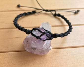 Crystal bracelet, raw crystal jewelry, rose quartz jewelry, rose quartz bracelet, wrapped crystal bracelet, boho, macrame crystal bracelet