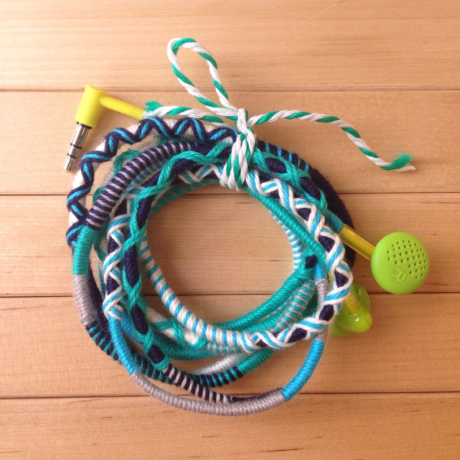 Earbuds Wrapped Earbuds Iphone Earbuds Colorful Earbuds Etsy