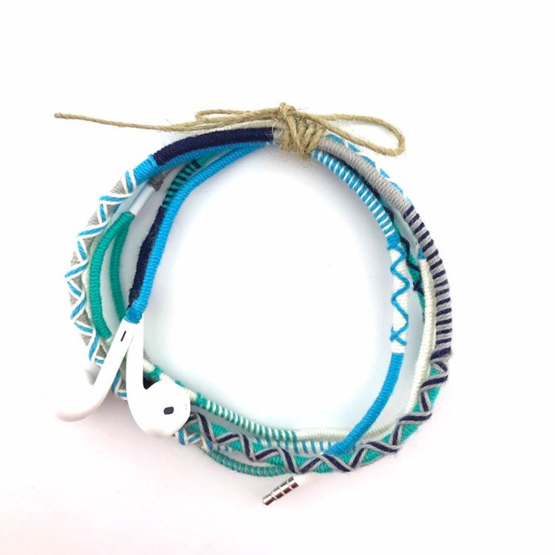 Earbuds Wrapped Earbuds Iphone Earbuds Colorful Earbuds Etsy