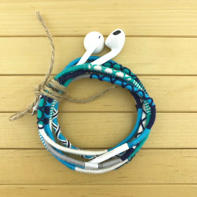 Earbuds Wrapped Earbuds Iphone Earbuds Colorful Earbuds Etsy
