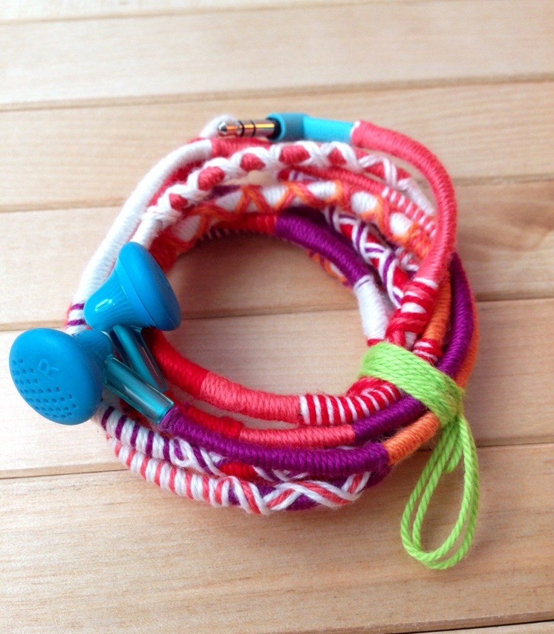 Wrapped Colorful Earbuds Handwrapped Multicolor Earbuds Etsy