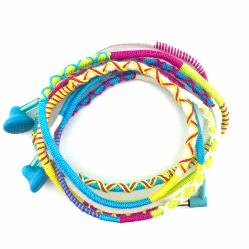 Wrapped Colorful Earbuds Handwrapped Multicolor Earbuds Etsy