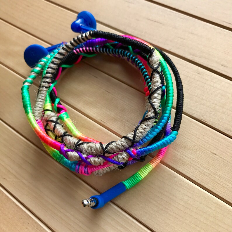 Wrapped Earbuds Earbuds Iphone Earpods Handmade Earbuds Tangle Free Earbuds Iphone Earbuds Design Earbuds Apple Colorful Earbuds