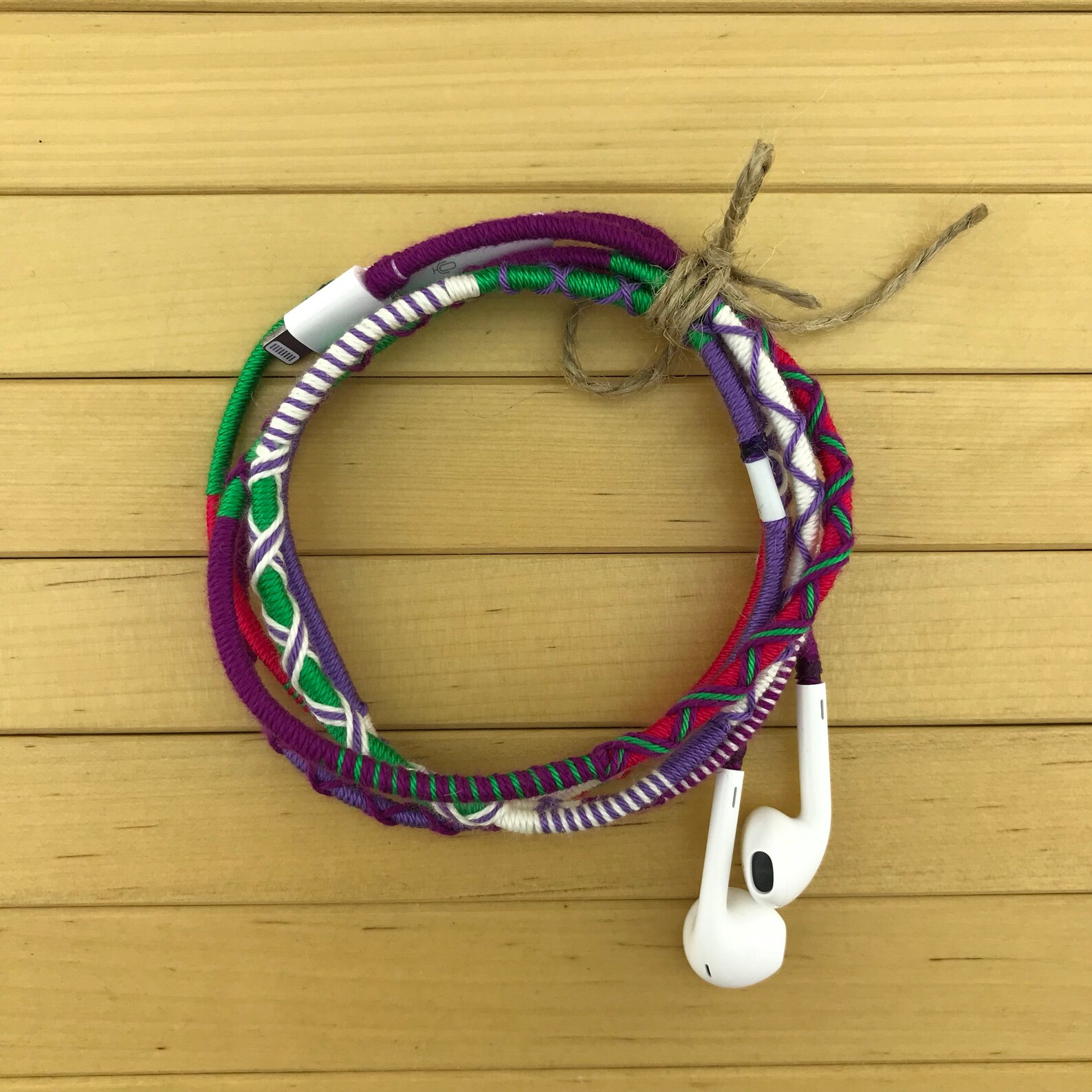 Wrapped Colorful Earbuds Purple Earbuds Handwrapped Etsy