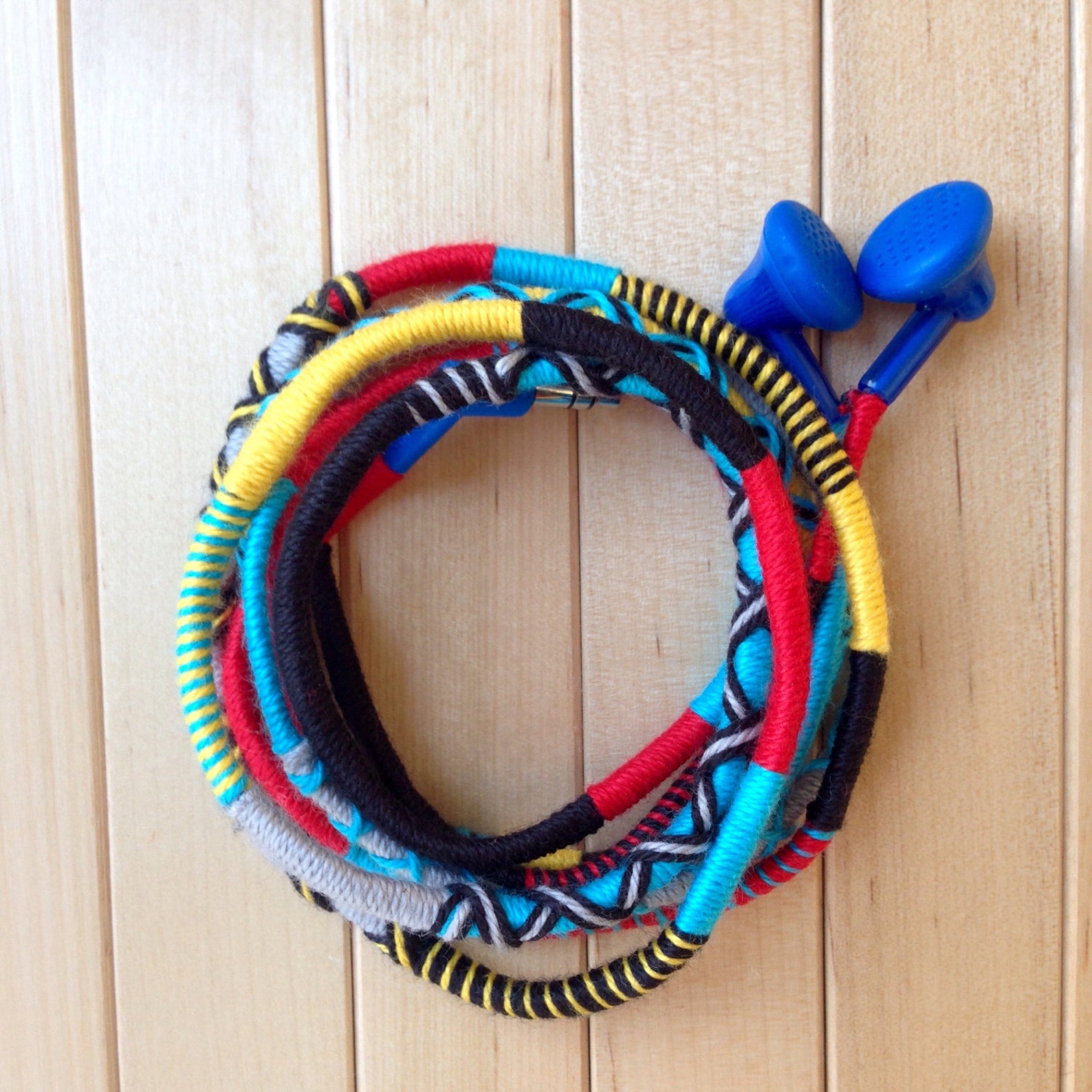 Wrapped Colorful Earbuds Handwrapped Multicolor Earbuds Etsy