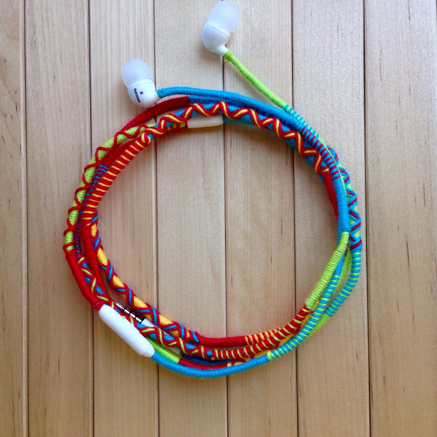 Earbuds Wrapped Earbuds Iphone Earbuds Colorful Earbuds Etsy