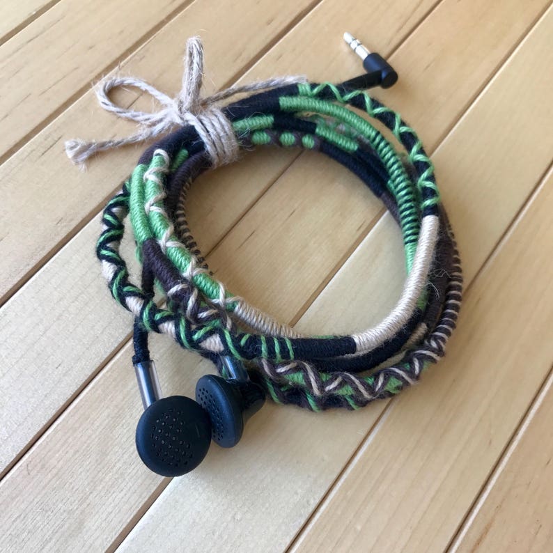 Earbuds Wrapped Earbuds Iphone Earbuds Colorful Earbuds Etsy