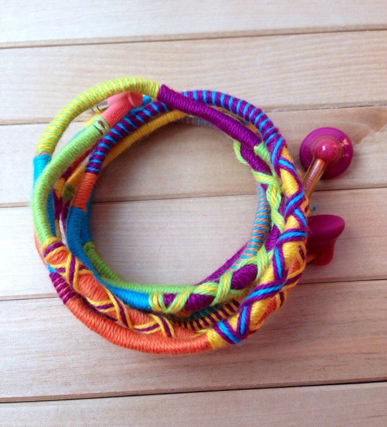 Wrapped Colorful Earbuds Handwrapped Multicolor Earbuds Etsy
