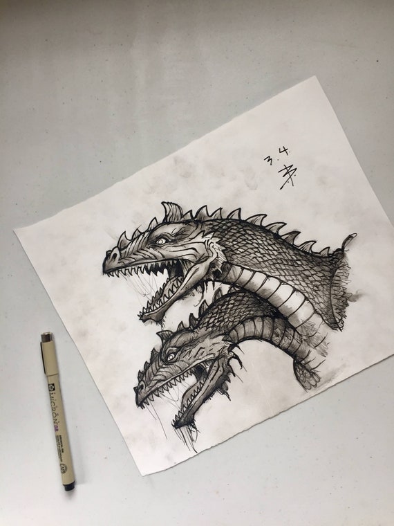 How To Draw A Two Headed Dragon