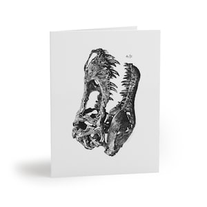 T-Rex Skull Greeting cards (8, 16, and 24 pcs) by YoltonsArt