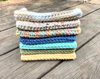 100% Cotton Cloths. Washcloths. Dishcloths. THICK & SOFT! Handmade. Made in USA. Eco-Friendly. Listing is for 2 cloths.